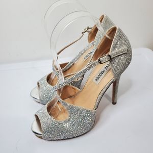 Steve Madden Rumba platform stiletto 7 silver spar